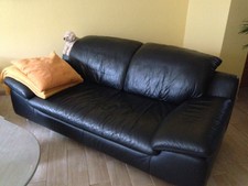 ? SCHILLIG Designer-Sofa / Couch / Sitzmöbel... EZPRIT...Leder...Schwarz...TOP