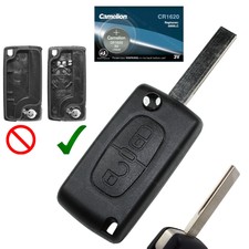 Klapp Schlüssel 2 Tasten Gehäuse HU83 passend für Peugeot 207 307 308 Citroen