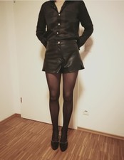 Sexy Leder optik Hotpants Gr. 36, schwarz, vegan