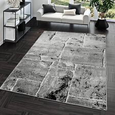 Teppich Steinboden Marmor Optik Design Modern Wohnzimmerteppich Grau Top Preis