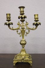 Antiker Kandelaber - Kerzenhalter - Messing - Tafel Kerzenständer 19.Jh.