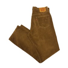 Levi's 505 Cordjeans braun normale gerade Passform Herren 34W 34L Reißverschluss fliegen