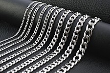 Edelstahlkette Panzerkette Halskette Silber Herren Damen Modeschmuck