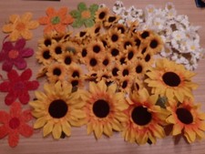 Herbstdeko Blüten Sonnenblumen Gänseblümchen Streuteile Floristik Herbst Deko