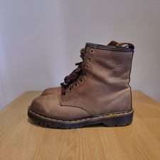 Dr. Martens Vintage 1460 Crazy Horse BEX Grobstrick Braun Leder Stiefeletten UK 7