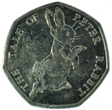 2017 50p Peter Rabbit Großbritannien Sammlerstück Münze #wt39250