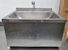 Handwaschbecken Waschbecken Edelstahlbecken Wandmontage mit Kniebedienung