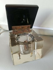 ANTIK Kristall Tintenfass Glas Gefäß 19Jhd Glas-Kristall  Schreibtisch -Deko