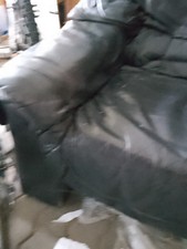 sofa gebraucht Leder oder Kunstleder, schwarz, an Selbstabholer, ohne Risse