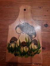 Vintage Deko Russische Volkskunst Matrjoschka Holz Schneid Brett TRAY