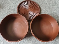 Tupperware Prince of Wales Behälter 1981 braun 1204 1205 Vintage Retro, 2+1 Deckel