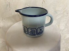 Emaille Topf mit Henkel ca. 0,6 Liter Kochtopf Milchtopf mit Motiv Wassertopf