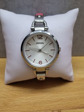 Fossil ES3258 Damen Uhr Armbanduhr Edelstahl Silber Pink