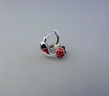 Goldige Kinder Marienkäfer Ohrringe Creolen Ohrstecker 925er Sterling Silber