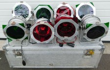 8 x PAR 64 Floorspots Scheinwerfer mit je 500 W silber incl. Profi Flightcase