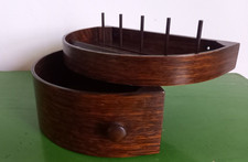 VINTAGE SINGER NÄHMASCHINENSCHRANK AUSSCHWENKEN HOLZSCHUBLADEN