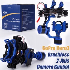 2 Axis Brushless Gimbal Gopro Camera Stabilizer  Hero3 Hero3+ Blau