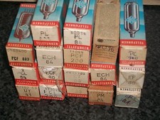 17 alte Telefunken Röhren, mit Verpackung