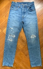 NEU! 501 Premium Levi's Levis Jeans W 25 L 28 blau distressed Vintage Style 