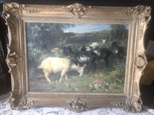 Georg Wolf, Ölgemälde mit Goldrahmen, Handsigniert