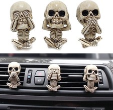 3x Auto Klimaanlage Lüftungsclip Dekoration Duft Neuwagen Schädel Lufterfrischer