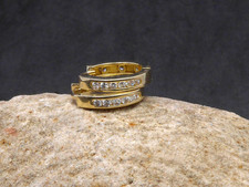 Ohrringe 585 GOLD 14 Karat Gelbgold Creolen Zirkonia Kreolen créoles G3492/22