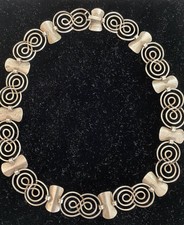 Halskette 900 SILBER, Collier, Handarbeit, vintage, filigran