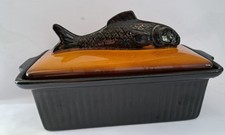 Fischterrine Keramikdose mit Deckel für z.b. Fischpastete