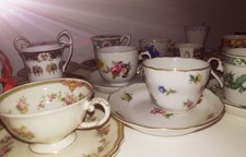 Sammlung Konvolut 14 alte Porzellan Mokkatassen Tassen Espressotassen Rosen