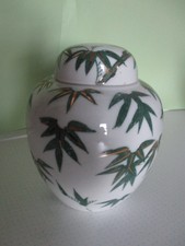 Keramik Dose mit Deckel "Blätter"