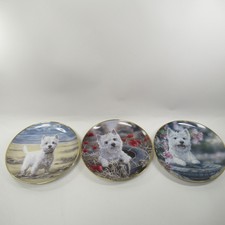 Paul Doyle Danbury Mint Westies Deko Sammler Teller x3 stehend groß