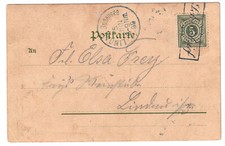 Schiffspost Bodensee AK Wangen. Stempel "Schiffsbrief" und Lindau 5.6.1899.