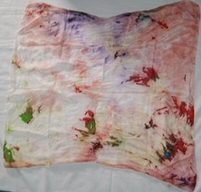 Damen Seidentuch Handbemalt 87 cm x 87 gelb-rot Ponge 05