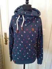 Naketano+Hoodie+Kapuzenpullover+Gr.M+Blaugrau+Anker+Kapuze+Logo`s+++++