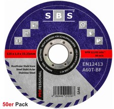 SBS® Trennscheiben Ø125mm x 1mm 50 Stk. INOX Edelstahl Metall Flexscheiben Stahl