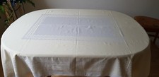 Irisette Tafeltuch Tischdecke Damast 130 cm x 160 cm hellgelb/weiß