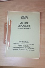 Zeiss Jena Ersazteilliste für JENAVERT Auflichtmikroskop