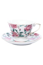 TIRSCHENREUTH BAVARIA Tasse Untertasse weiß Porzellan