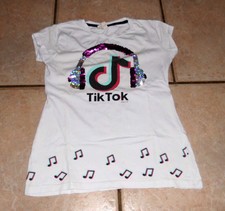 Mäd.  T-Shirt   Tik Tok  Wende-Pailletten  Kopfhörer File Kidswear  Gr. 128