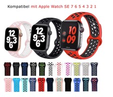 Sport Silikon Armband für Apple Watch Series 1-4 5 6 7 8 SE 38 40 41 42 44 45mm