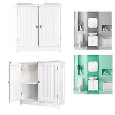 2-Door Badezimmerschrank Under-sink Bathroom Storage Cabinet Waschbeckenschrank