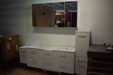 Waschplatzset Badmöbel Hängeschränke Weiß B-Ware 41418