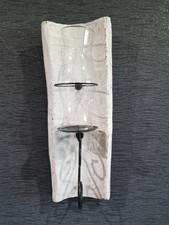 2 Wandkerzenhalter  mit Glas - Windlicht 