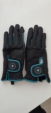 Kinder Reiter Handschuhe schwarz/türkis von Pfiff