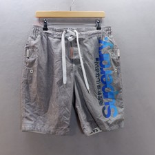 Superdry Badeshorts Medium Grau Blau Big darlegen Bermuda Swim Beach Herren