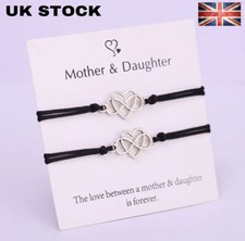 Mutter Tochter Tag Liebe Herz Anhänger Einstellbar Armband Geschenkkarte Wunsch Geschenk