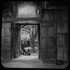 Magic Lantern Slide HADDON HALL TERRASSENTÜR DATIERT 1900 FOTO DERBYSHIRE