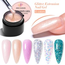 MEET ACROSS Glitzer-Schnellaufbau-Verlängerung UV-Gel-Nagellack zum Selbermachen