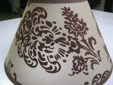 Lampenschirm Tischlampe Tischleuchte Barockmuster Ornamente Muster braun creme 