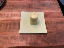 Kerzenuntersetzer / Teller mit Kerze Grün Dekoteller (siehe Bild)